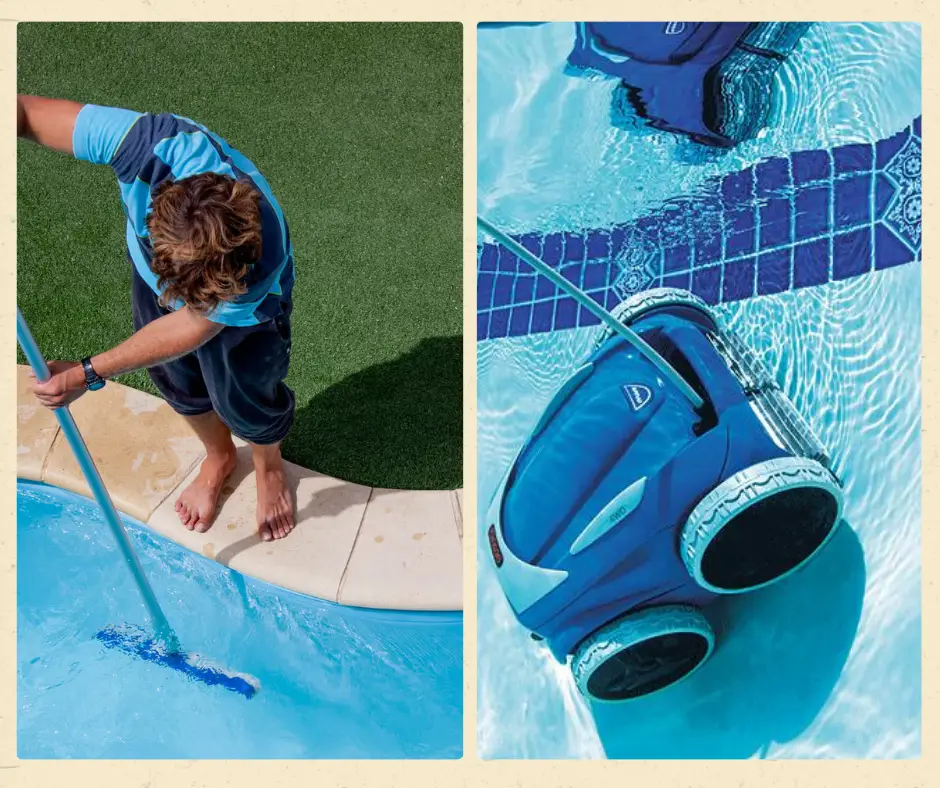 A clean swimming pool surrounded by greenery, illustrating the benefits of effective cleaning methods.